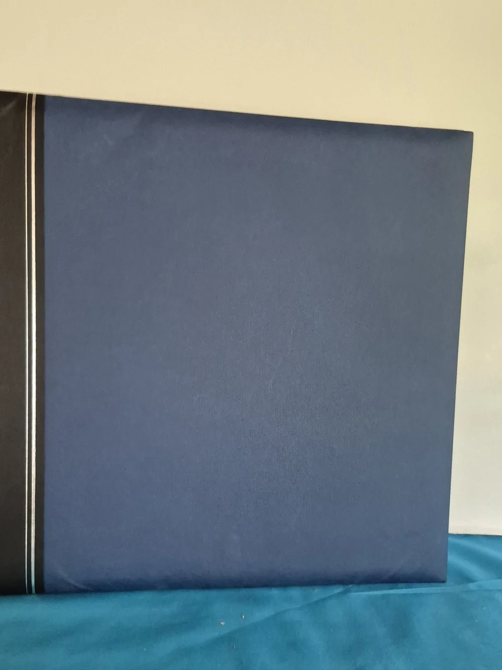 Blue & Black with Gold Stripe 12x12 Scrapbook Album 10 Sheet Protectors
